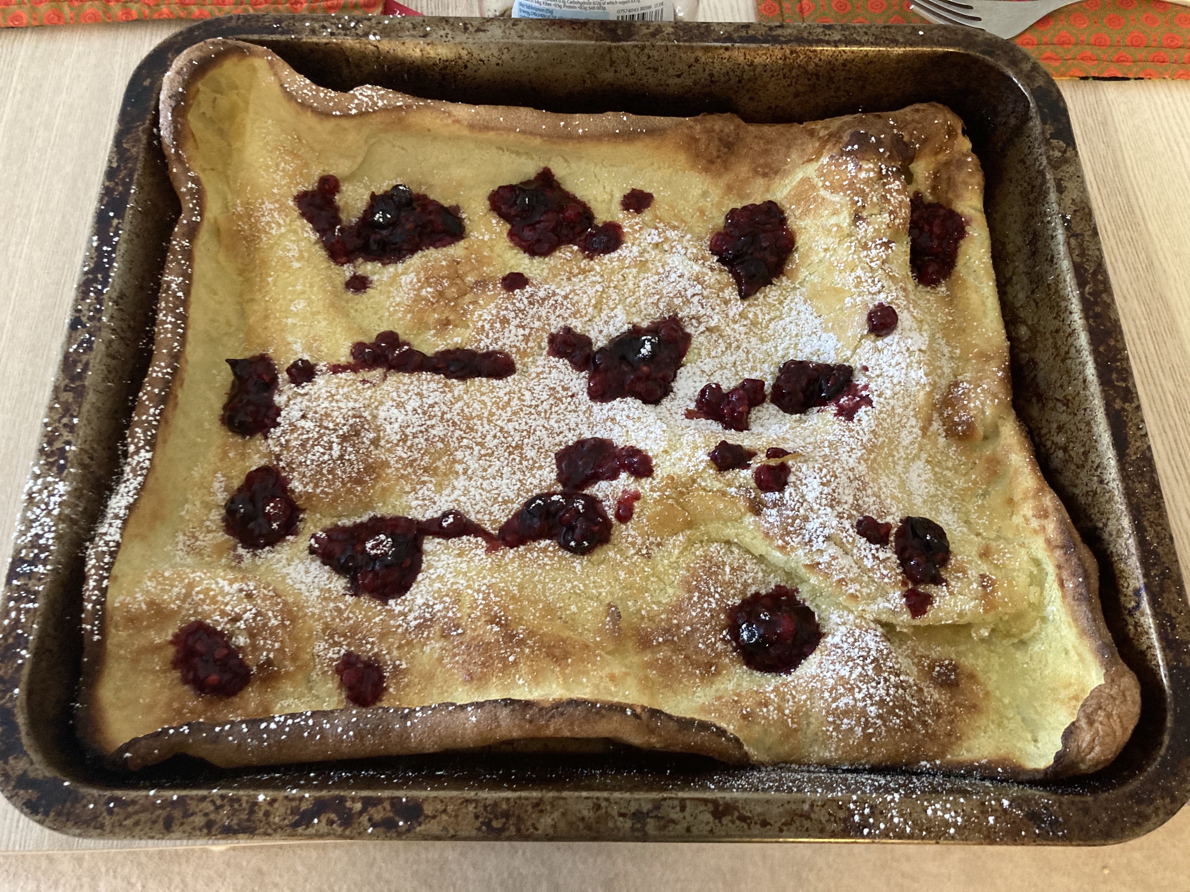 Dutch Baby with berry jam 